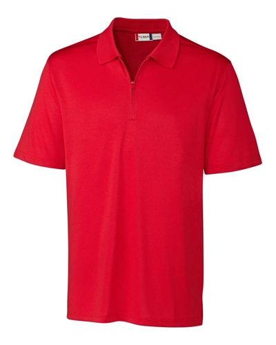 Shop Clique Men's Malmo Snag Proof Zip Polo Shirt In Red