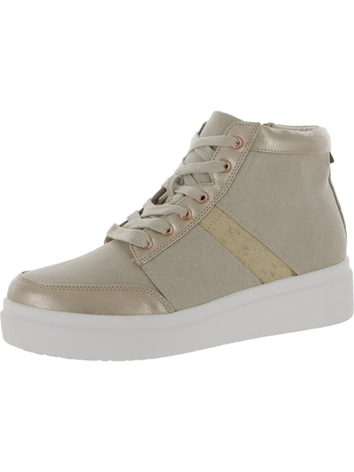Shop Yellowbox Edisia Womens Canvas High-top Casual And Fashion Sneakers In Beige