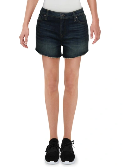 Shop Hudson Gemma Womens Mid-rise Frayed Hem Cutoff Shorts In Blue