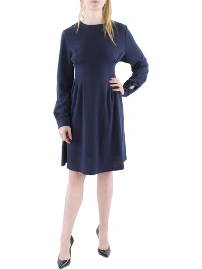 Shop Leota Womens Pleated Midi Fit & Flare Dress In Blue