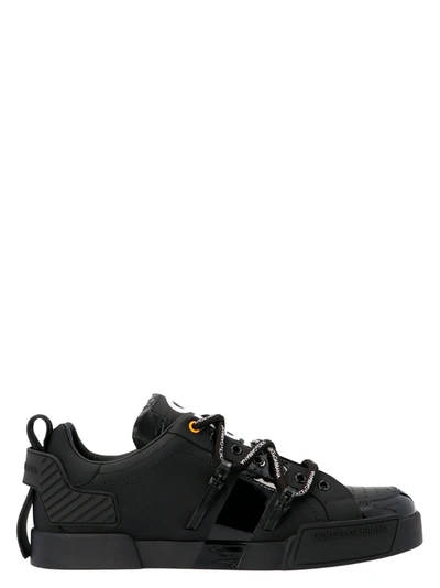 Dolce & Gabbana Black Portofino Sneakers | ModeSens