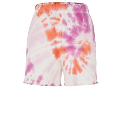 Shop Hugo Cotton Terry Shorts With Tie-dye Motif In Multi