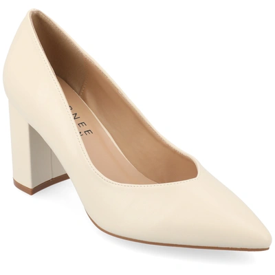 Shop Journee Collection Collection Women's Wide Width Supernatural Tru Comfort Foam Simonne Pumps Warm Shades In White