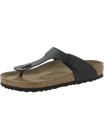 Shop Birkenstock Mens Leather Slip-on Thong Sandals In Black