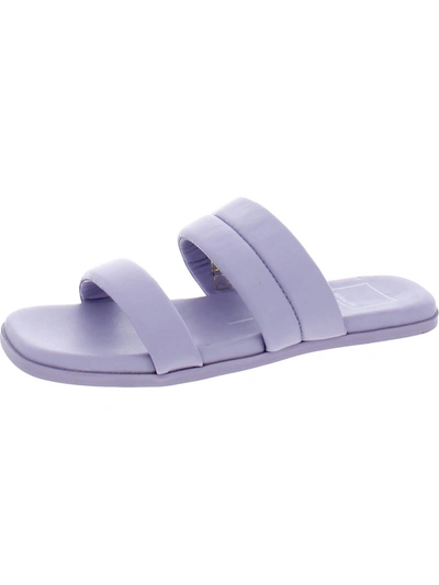 Shop Dolce Vita Womens Leather Slip On Slide Sandals In Purple