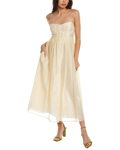 Shop Ulla Johnson Silk-blend Maxi Dress In Beige