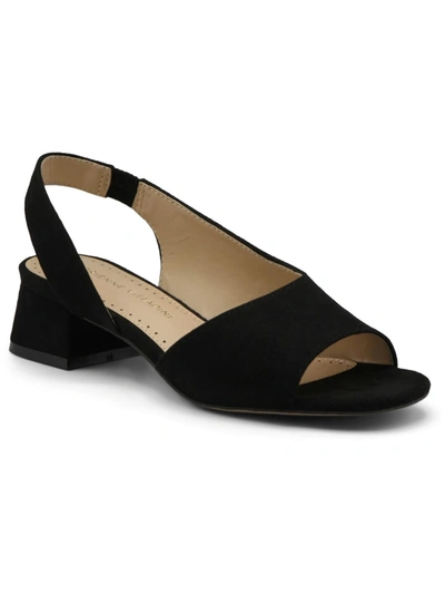 Shop Adrienne Vittadini Adino Womens Ankle Strap Block Heel Slingback Sandals In Black