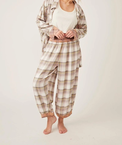 Shop Free People Fallin' For Flannel Lounge Pants In Olay & Green Combo In Multi