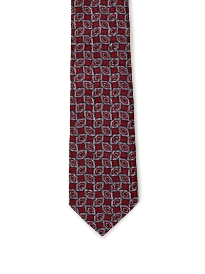 Shop Ermenegildo Zegna Micro Printed Silk Men's Tie In Red