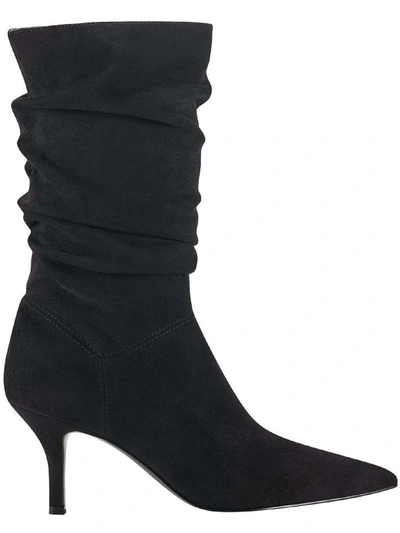Shop Marc Fisher Manya Womens Laceless Pull On Mid-calf Boots In Black