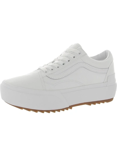 Shop Vans Old Skool Stac Womens Canvas Skater Casual And Fashion Sneakers In White