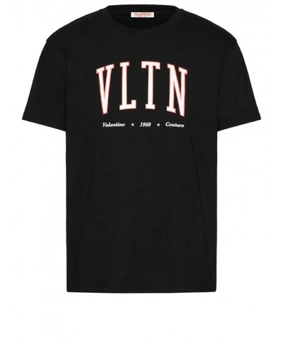 Shop Valentino Mens Outline Short Sleeve Crew Neck T-shirt In Black