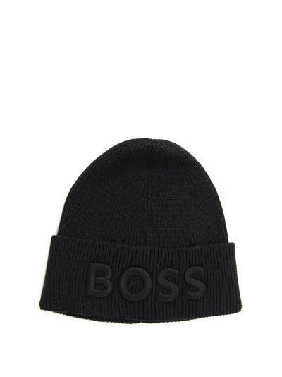 Shop Hugo Boss Afox Rib Hat In Black