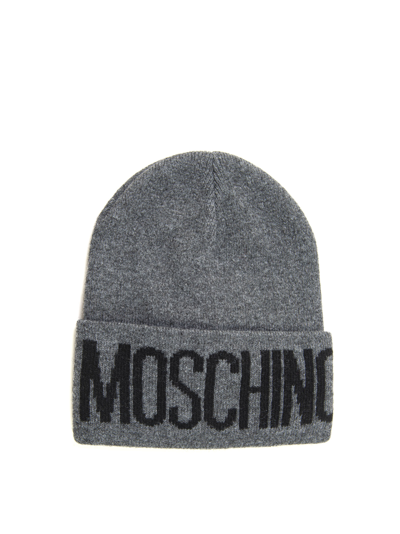 Shop Moschino Hat In Grey