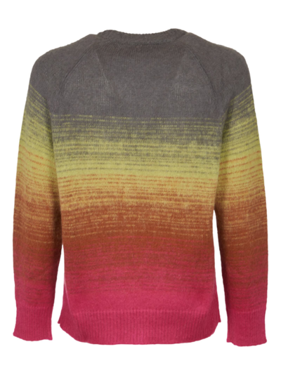 Shop Laneus Round Neck Sweater In Multicolor