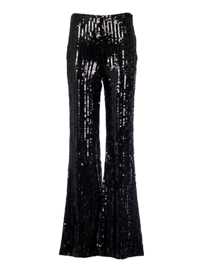 Shop Rotate Birger Christensen Marita Sequin Trousers In Black