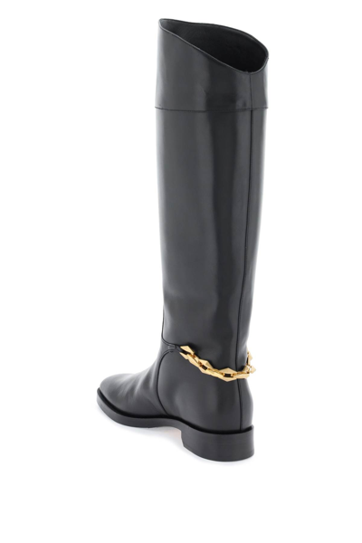 Shop Jimmy Choo Nell Boots With Chain In Black (black)