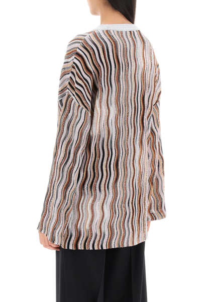Shop Missoni Oversized Sequined Lurex Knit In Multi Paill Orang Re (metallic)