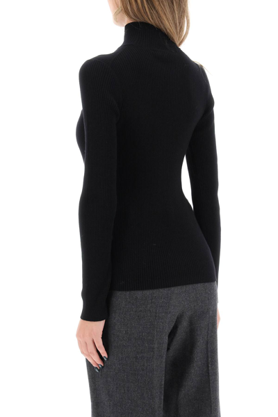 Shop Maison Kitsuné Bold Fox Head Turtleneck Sweater In Black (black)