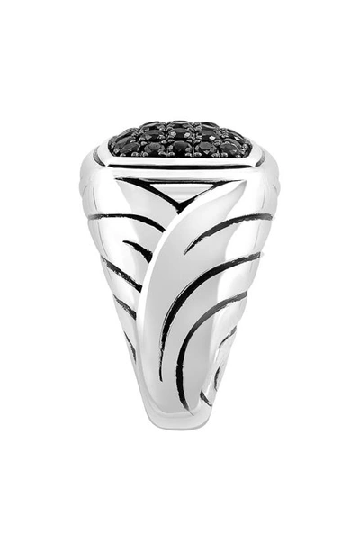 Shop Effy Sterling Silver Pavé Black Spinel Signet Ring