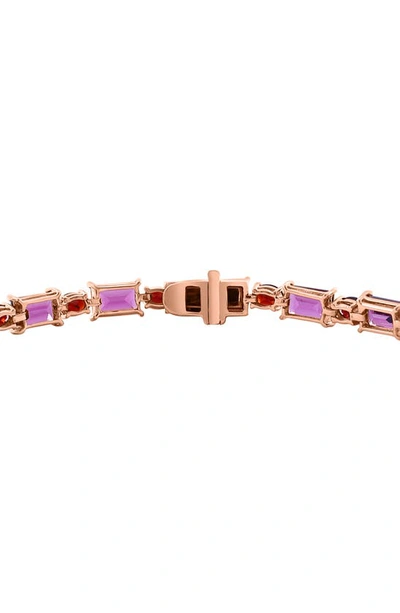 Shop Effy 14k Rose Gold Garnet Bracelet In Rose Gold/ Multi