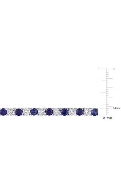 Shop Delmar Lab Created Sapphire & White Topaz Tennis Necklace & Bracelet Set In Blue