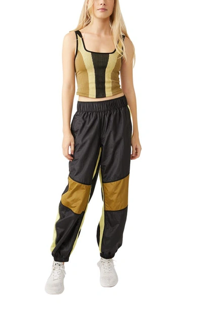 Shop Fp Movement By Free People In The Stars Colorblock Pants In Olive Combo