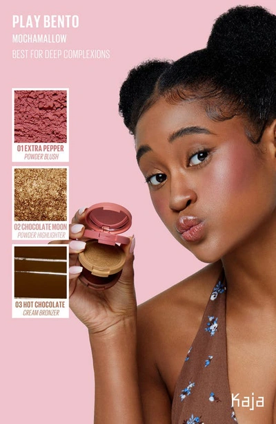 Kaja Face Bento Cream Bronzer, Powder Blush & Highlighter Sculpting Trio 03 Mochamallow In Mochamallow
