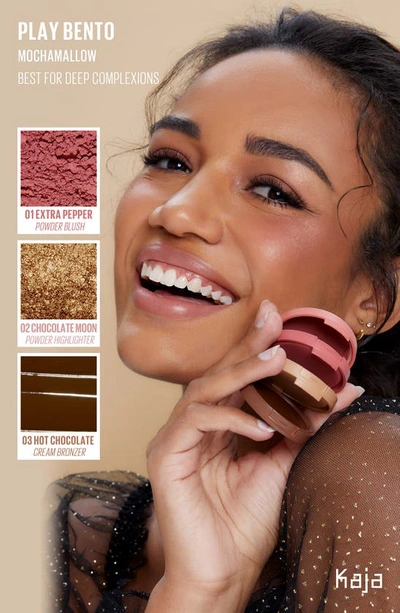 Kaja Face Bento Cream Bronzer, Powder Blush & Highlighter Sculpting Trio 03 Mochamallow In Mochamallow