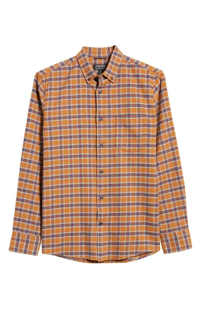 Shop Nordstrom Tech-smart Trim Fit Plaid Flannel Button-down Shirt In Rust Pecan Addy Plaid