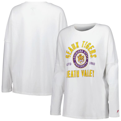 Shop League Collegiate Wear White Lsu Tigers Clothesline Oversized Long Sleeve T-shirt