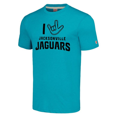 Shop Homage Unisex   Teal Jacksonville Jaguars The Nfl Asl Collection By Love Sign Tri-blend T-shirt
