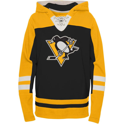 Shop Outerstuff Preschool Black Pittsburgh Penguins Ageless Revisited Lace-up V-neck Pullover Hoodie
