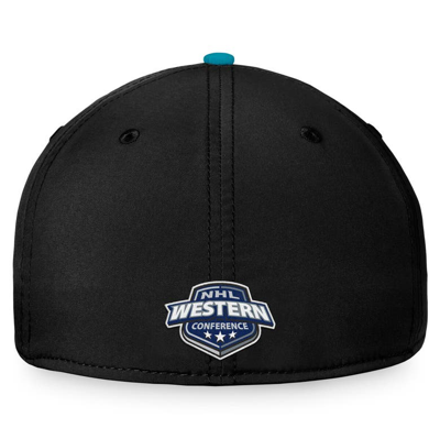 Shop Fanatics Branded Black/teal San Jose Sharks Fundamental 2-tone Flex Hat
