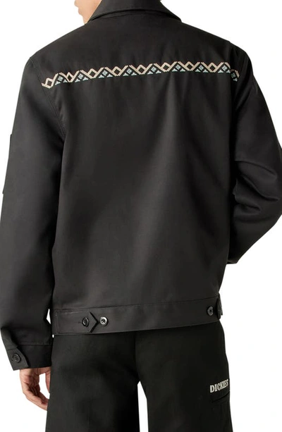 Shop Dickies Wichita Embroidered Twill Workwear Jacket In Black