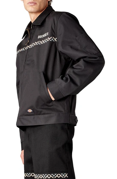 Shop Dickies Wichita Embroidered Twill Workwear Jacket In Black