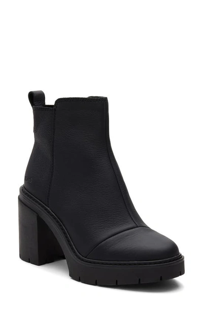 Shop Toms Rya Leather Bootie In Black