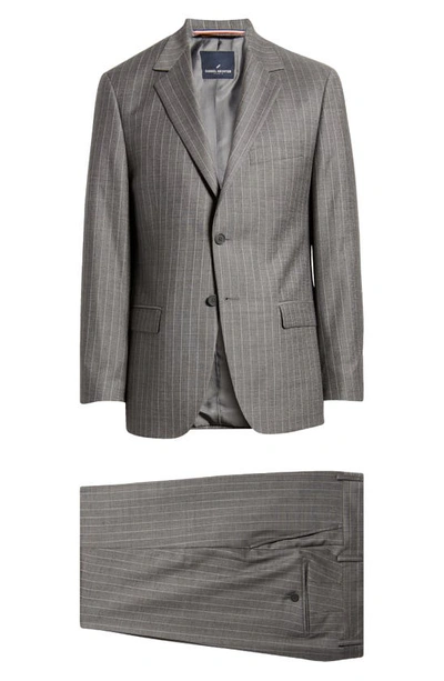 Daniel Hechter Norris Stripe Wool Suit In Grey