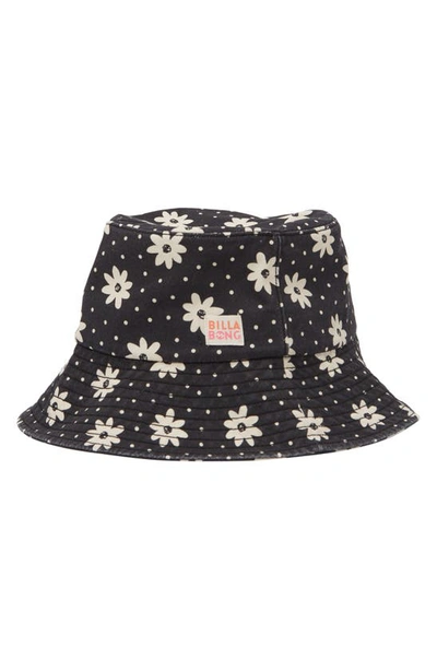 Shop Billabong Kids' Bucket List Daisy Print Hat In Black Pebble
