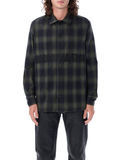 Shop Alyx 1017  9sm Graphic Flannel Shirt In Green