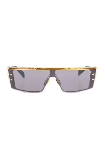 Shop Balmain Eyewear Wonder Boy Iii Rectangle Frame Sunglasses In Gold
