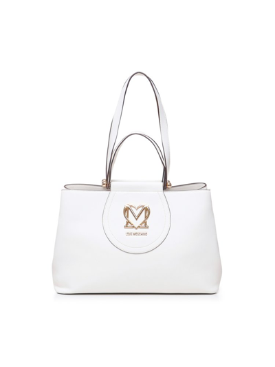 Shop Love Moschino Logo In White