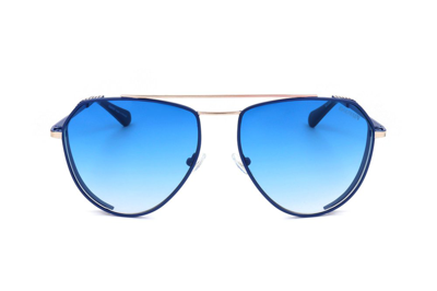 Shop Balmain Eyewear Pilot Frame Sunglasses In Gold