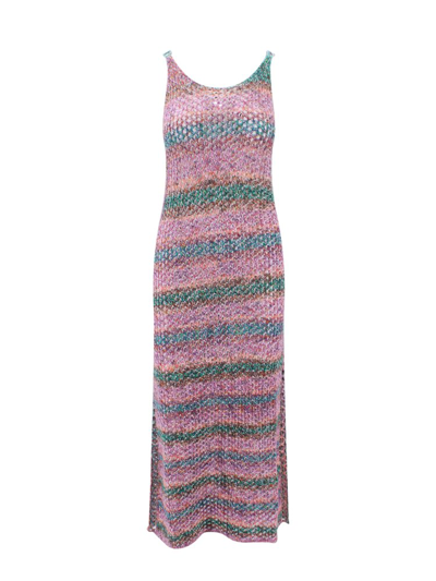 Shop Chloé Crochet Sleeveless Maxi Dress In Multi