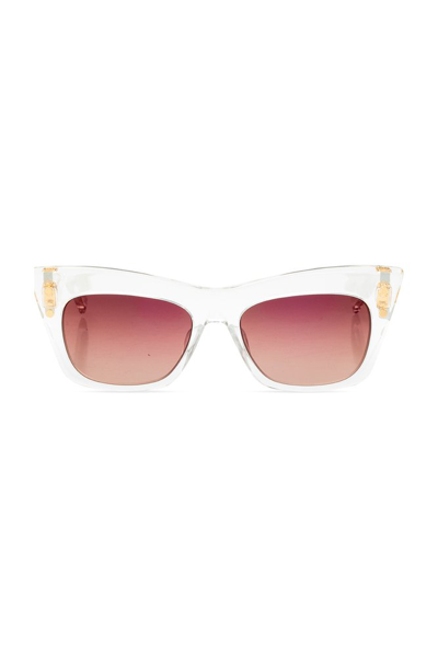 Shop Balmain Eyewear Rectangle Frame Sunglasses In Transparent