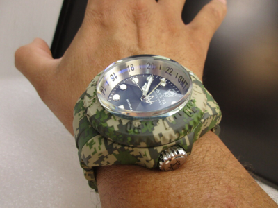 Pre-owned Invicta Reserve Hydromax Swiss Ronda Camo 52mm, Steel, Aqua Plating 40462