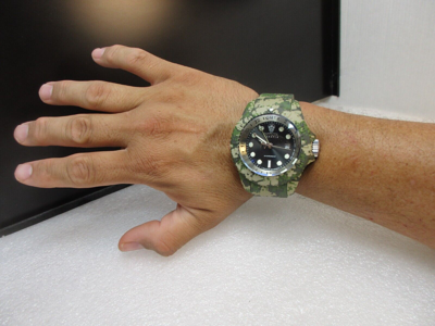 Pre-owned Invicta Reserve Hydromax Swiss Ronda Camo 52mm, Steel, Aqua Plating 40462