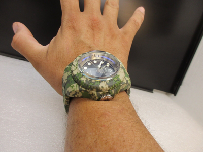 Pre-owned Invicta Reserve Hydromax Swiss Ronda Camo 52mm, Steel, Aqua Plating 40462