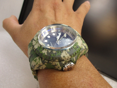 Pre-owned Invicta Reserve Hydromax Swiss Ronda Camo 52mm, Steel, Aqua Plating 40462