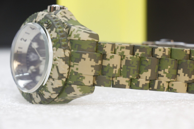 Pre-owned Invicta Reserve Hydromax Swiss Ronda Camo 52mm, Steel, Aqua Plating 40462